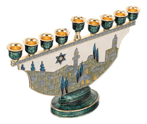 Candelabro 9 Velas - Menorá - Hanukkah Chanukiá De Israel