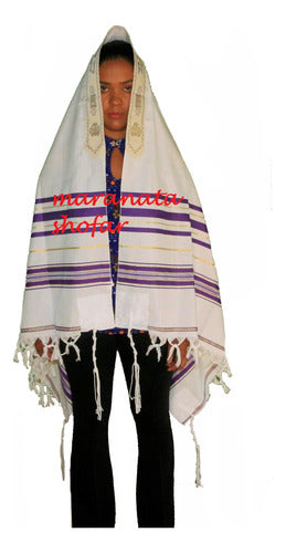 Talit Messiânico Original De Israel Com Pequenos Defeitos