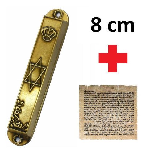 Mezuzá Judaico 8 Cm Estrela De Davi - De Israel + Pergaminho