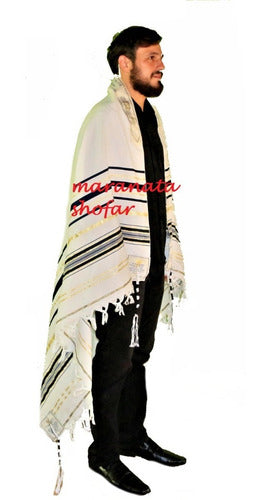 Talit Messiânico Gadol Jumbo Azul 135x180cm - De Israel