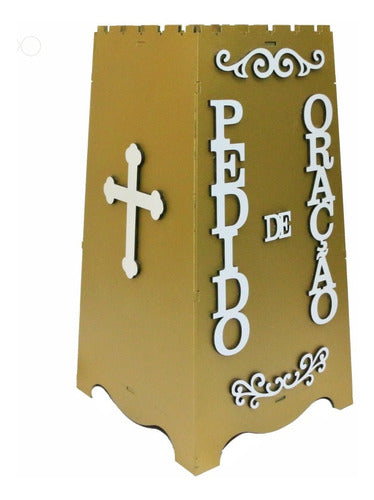Gazofilácio Pedidos De Oração Igreja Em Mdf  Pintado Cruz