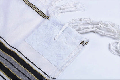 Talit ortodoxo Preto E Dourado 55x180 Cm - De Israel