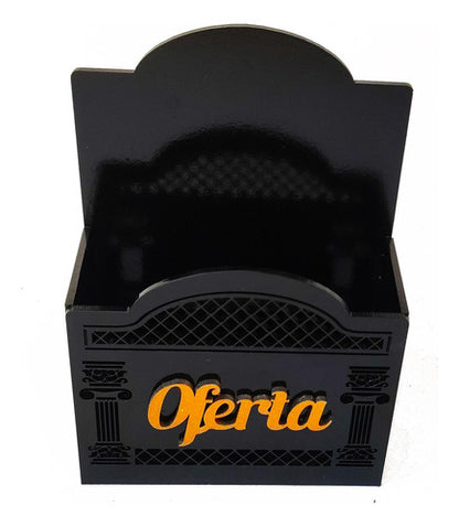 Porta Envelope Para Igreja Dízimos E Oferta Preto Mdf