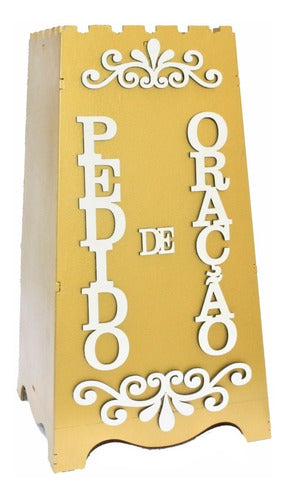 Gazofilácio Pedidos De Oração Igreja Em Mdf  Pintado Cruz