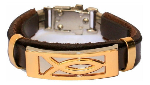 Pulseira Com Símbolo Messiânico Peixe Jesus - De Israel