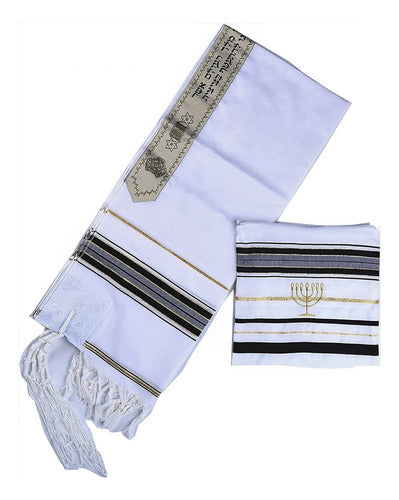 Talit ortodoxo Preto Com Dourado (grande) - Importado De Israel