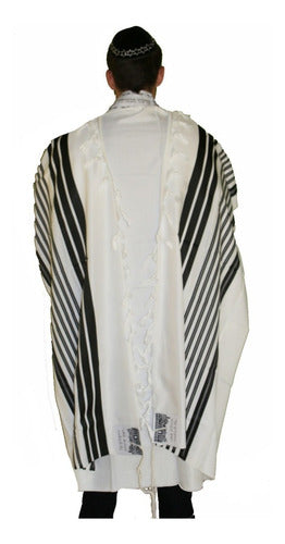 Talit Gadol Jumbo Gigante Preto 130x180cm De Israel