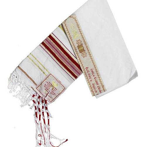 Lançamento Talit Totalmente Vermelho 55 X180 Cm - De Israel