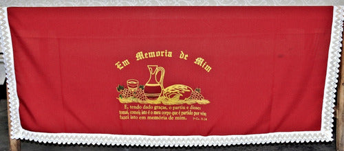 Toalha Forro De Decoração Para Santa Ceia Bordô