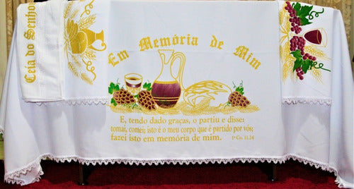 Kit 4 Peças De Toalhas De Decoração Para Santa Ceia 2 Metros