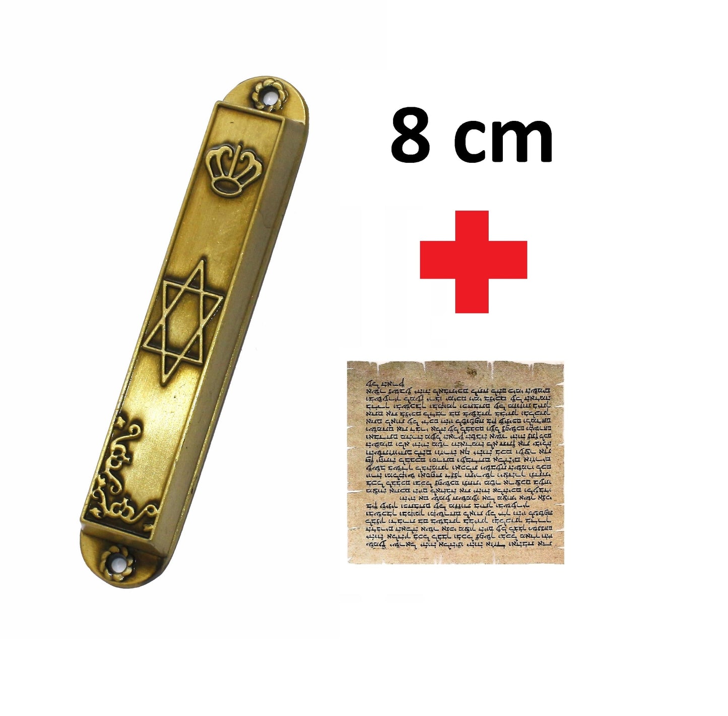 Mezuzá Judaico 8 Cm Estrela De Davi - De Israel + Pergaminho