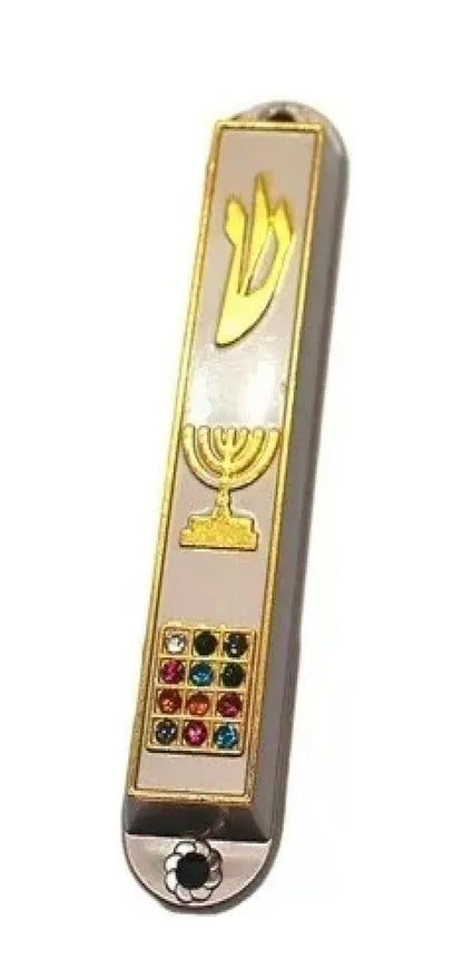 Mezuzá Judaico Luxo 8 Cm + Pergaminho  12 Tribos De Israel