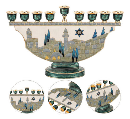 Candelabro 9 Velas - Menorá - Hanukkah Chanukiá De Israel