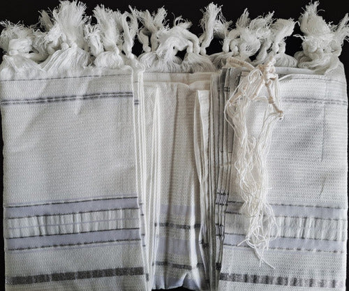 Talit ortodoxo branco grande gadol  - Importado De Israel