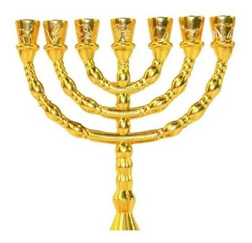 Candelabro Sete Pontas - Menorá 12 Tribos -16 Cm - De Israel