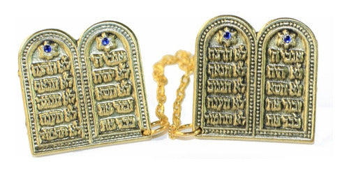 Prendedor De Talit De Niquel Tabuas Da Lei - De Israel