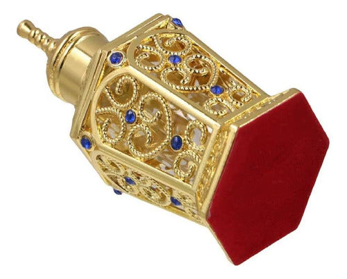 Consagrador Porta Óleo Unção 10ml Arabesco Em Metal Dourado