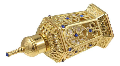 Consagrador Porta Óleo Unção 10ml Arabesco Em Metal Dourado