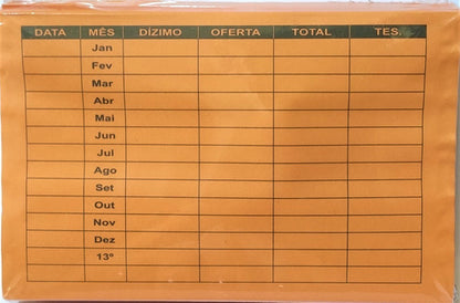 Envelope De Dízimo E Oferta Pacote C/100 Unidades # E8
