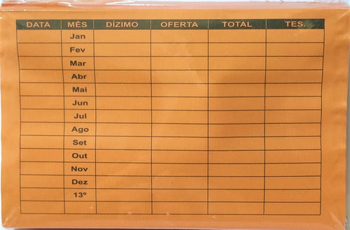 Envelope De Dízimo E Oferta Pacote C/100 Unidades # E8