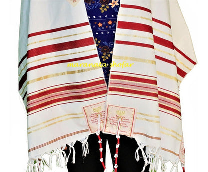 Lançamento Talit Totalmente Vermelho 55 X180 Cm - De Israel