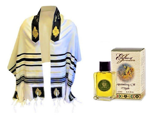 Talit Profeta Elias + Óleo De Elias - Importado De Israel