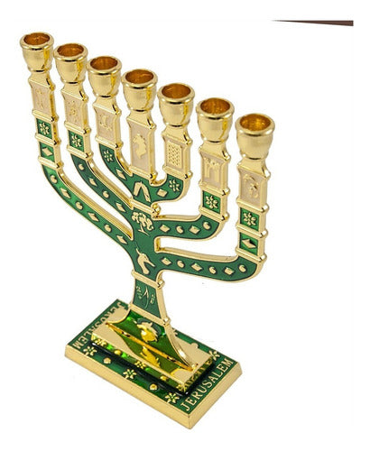 Candelabro Sete Pontas - Menora 12cm - 12 Tribos - De Israel